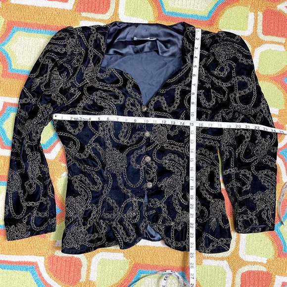 Scott McClintock sparkly black velour jacket - size 14 - Picture 8 of 8